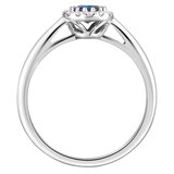 14K ホワイトゴールド 0.12カラット ダイヤモンド & サファイヤ リング