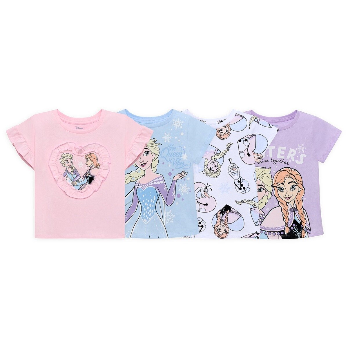 キャラクター キッズ 半袖 Tシャツ 4枚組 アナ雪 5