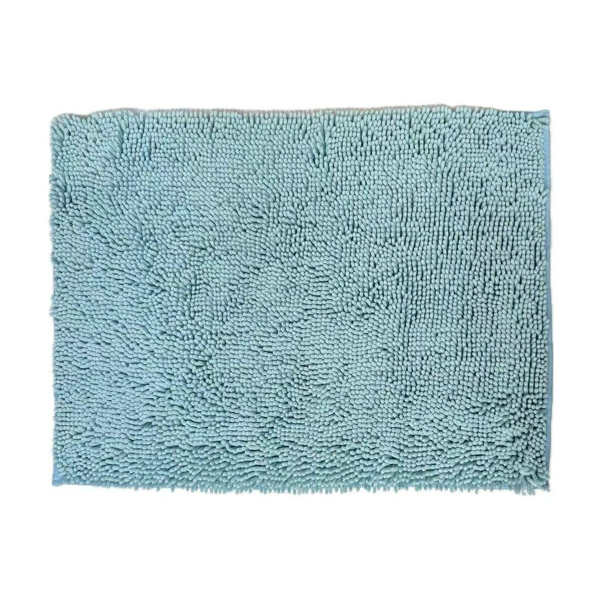 マイクロファイバー もこもこバスマット 60cm x 90cm ブルー