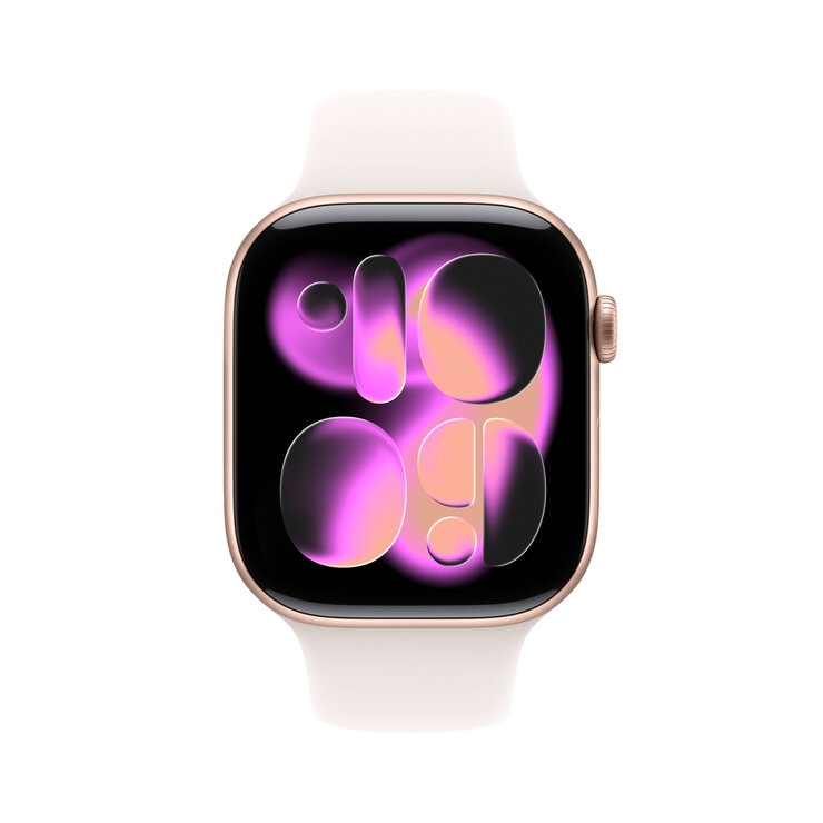Apple Watch S11 Cellular 46mmローズゴールドアルミニウムケースとライトブラッシュスポーツバンド - S/M Apple Watch S11 Cellular 46mmローズゴールドアルミニウムケースとライトブラッシュスポーツバンド - S/M