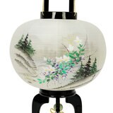 盆提灯 行灯 黒樹大11号絹二重絵入