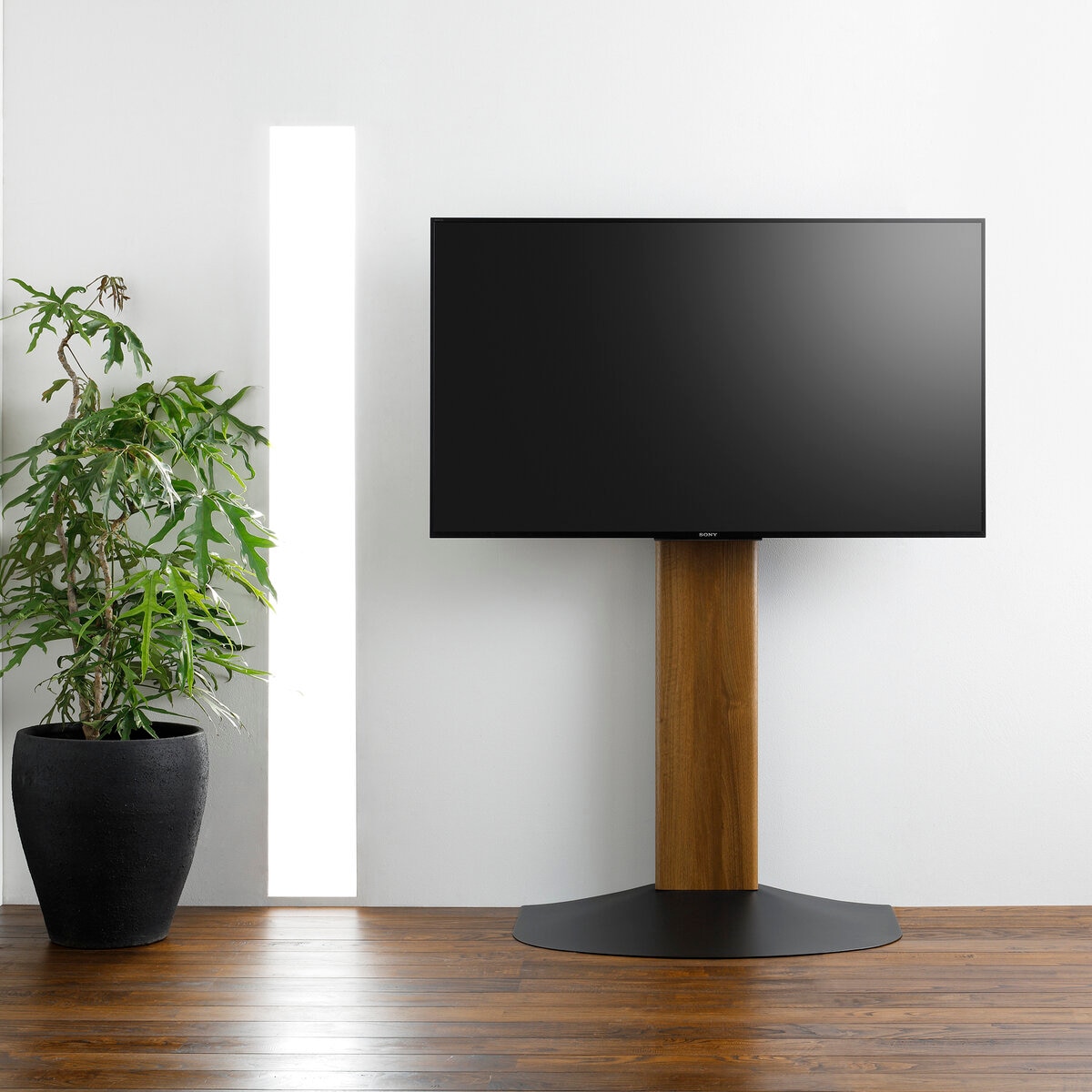 朝日木材加工 テレビスタンド WS-B840-DB ダークブラウン木目&ブラック