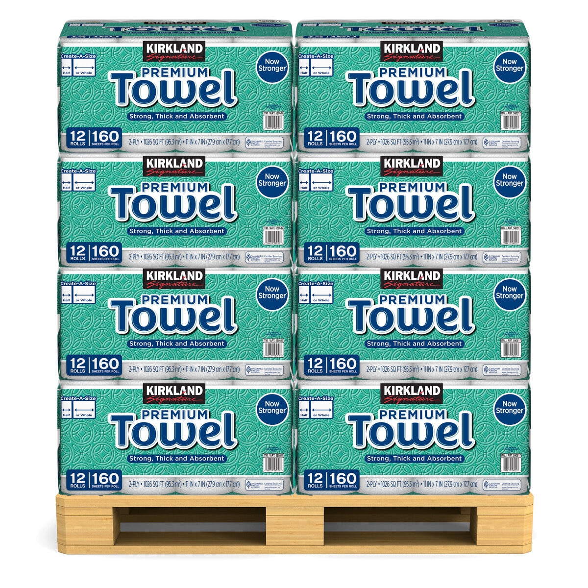 カークランドシグネチャー ペーパータオル 12ロール (160 シート) x 24セット (1パレットあたり)