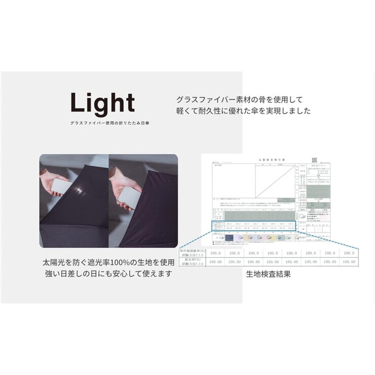 assa 日傘折りたたみ FM 50 LIGHT 軽量 ベージュ / リングヒートカット FM814