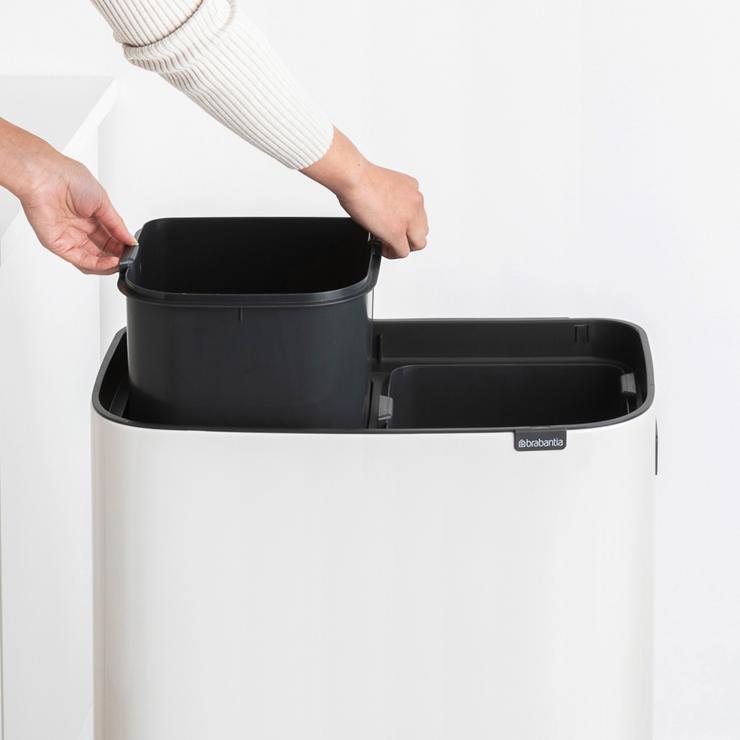 ブラバンシア BoタッチビンHi 2x30L タッチ式ごみ箱 2分別(脚つき) ホワイト 130601