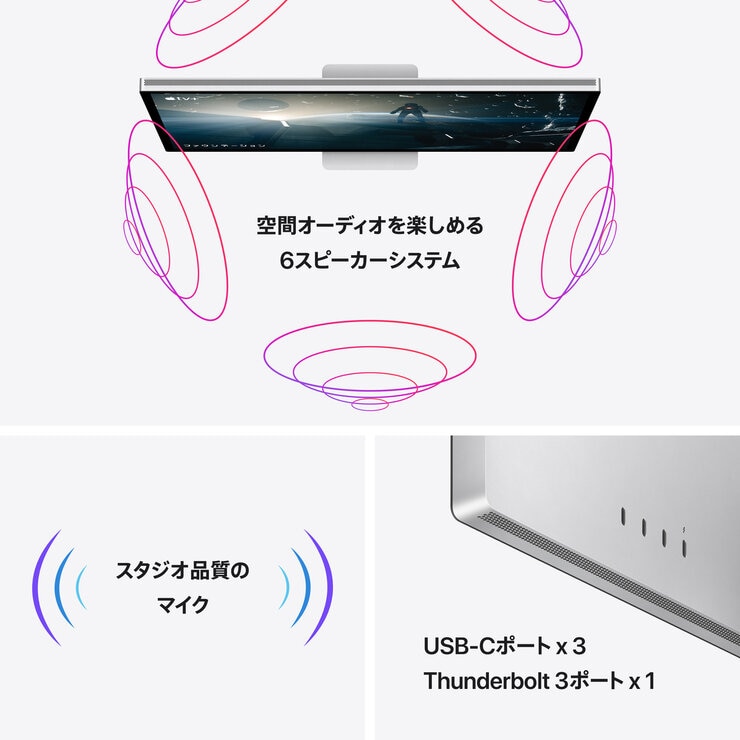Apple Studio Display 27インチ 標準ガラス 傾きを調整できるスタンド Apple Studio Display 27インチ 標準ガラス 傾きを調整できるスタンド