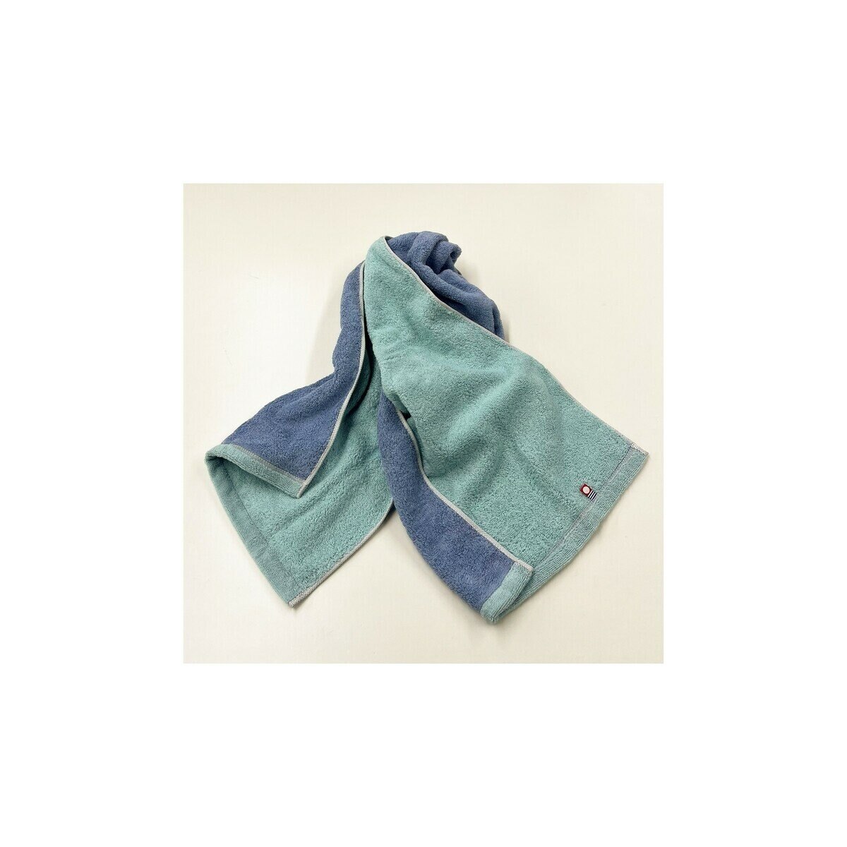 DAIRY PRAIRIE リバーシブル フェイスタオル 34cm x 80cm 3枚組 ミント/ブルー