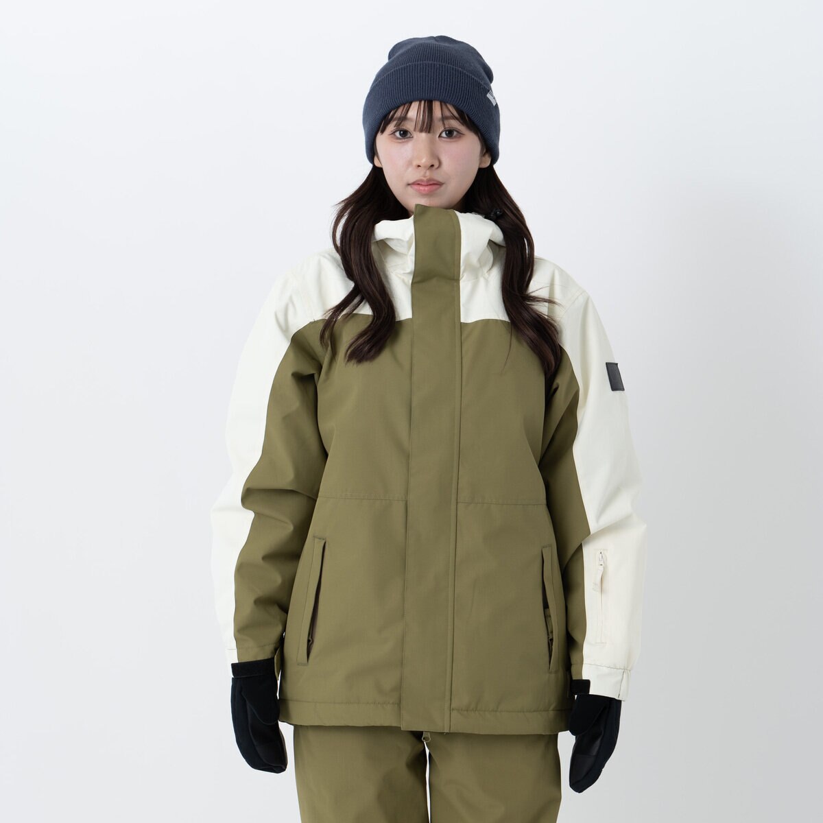 オーシャンパシフィック レディース スノージャケット クリーム / グリーン M