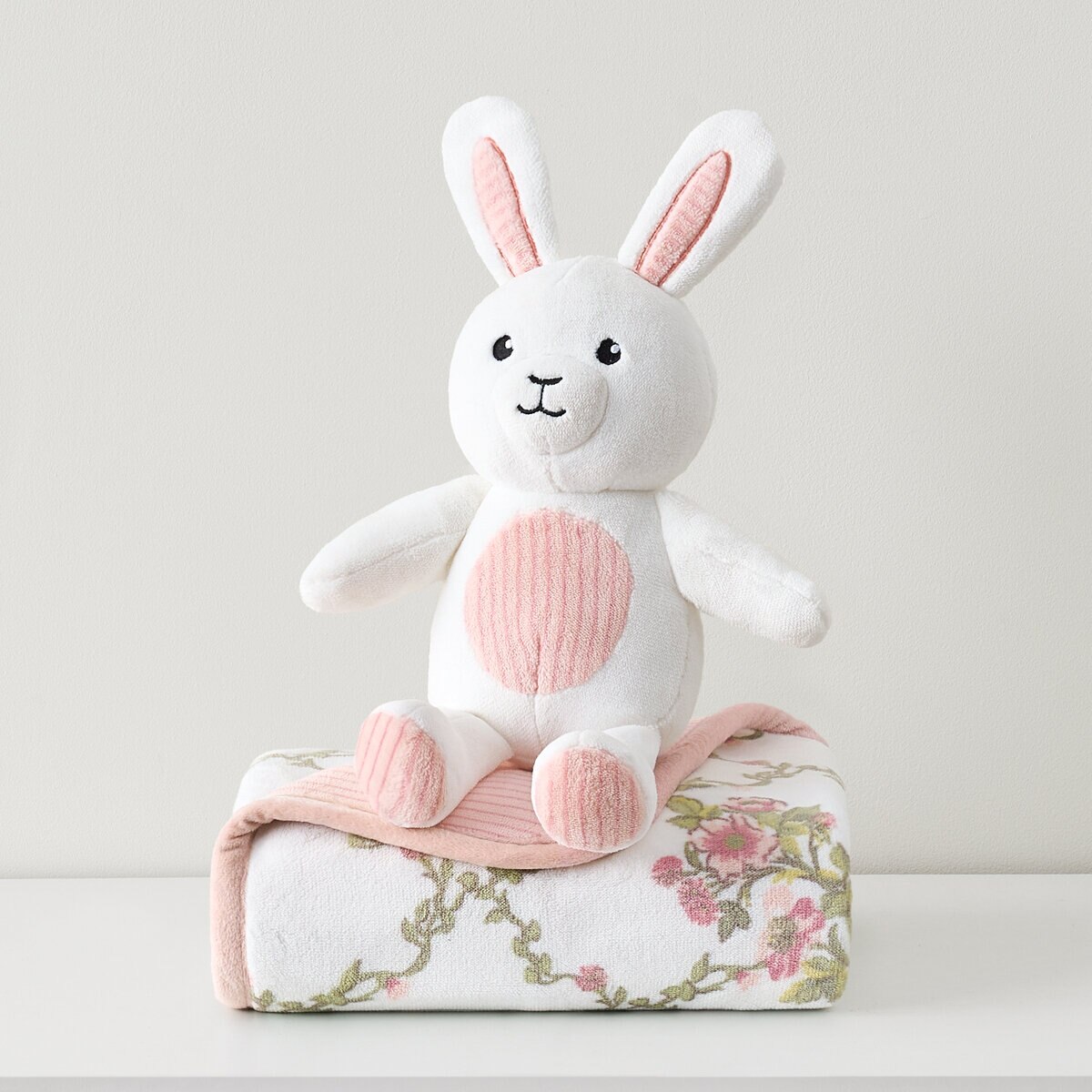 Honey Pod ベビーブランケット＆ぬいぐるみ ピンク