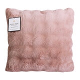 フェイクファークッション 50 x 50cm ライトピンク