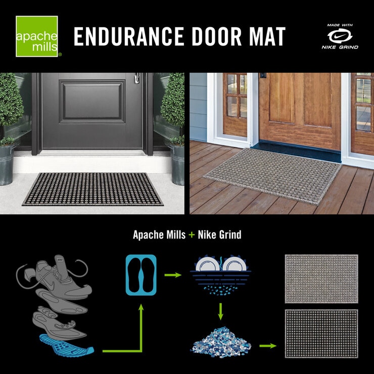 アパッチミルズ エンデュランス高耐久ドアマット Nike Grindリサイクル素材20％使用 60ｘ90ｃｍ