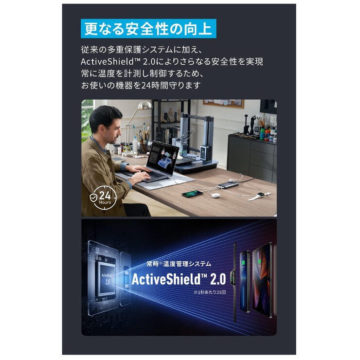 Anker(アンカー)727 GaNPrime™ チャージングステーション 6ポート 最大出力100W A9126NF1 Anker(アンカー)727 GaNPrime™ チャージングステーション 6ポート 最大出力100W A9126NF1