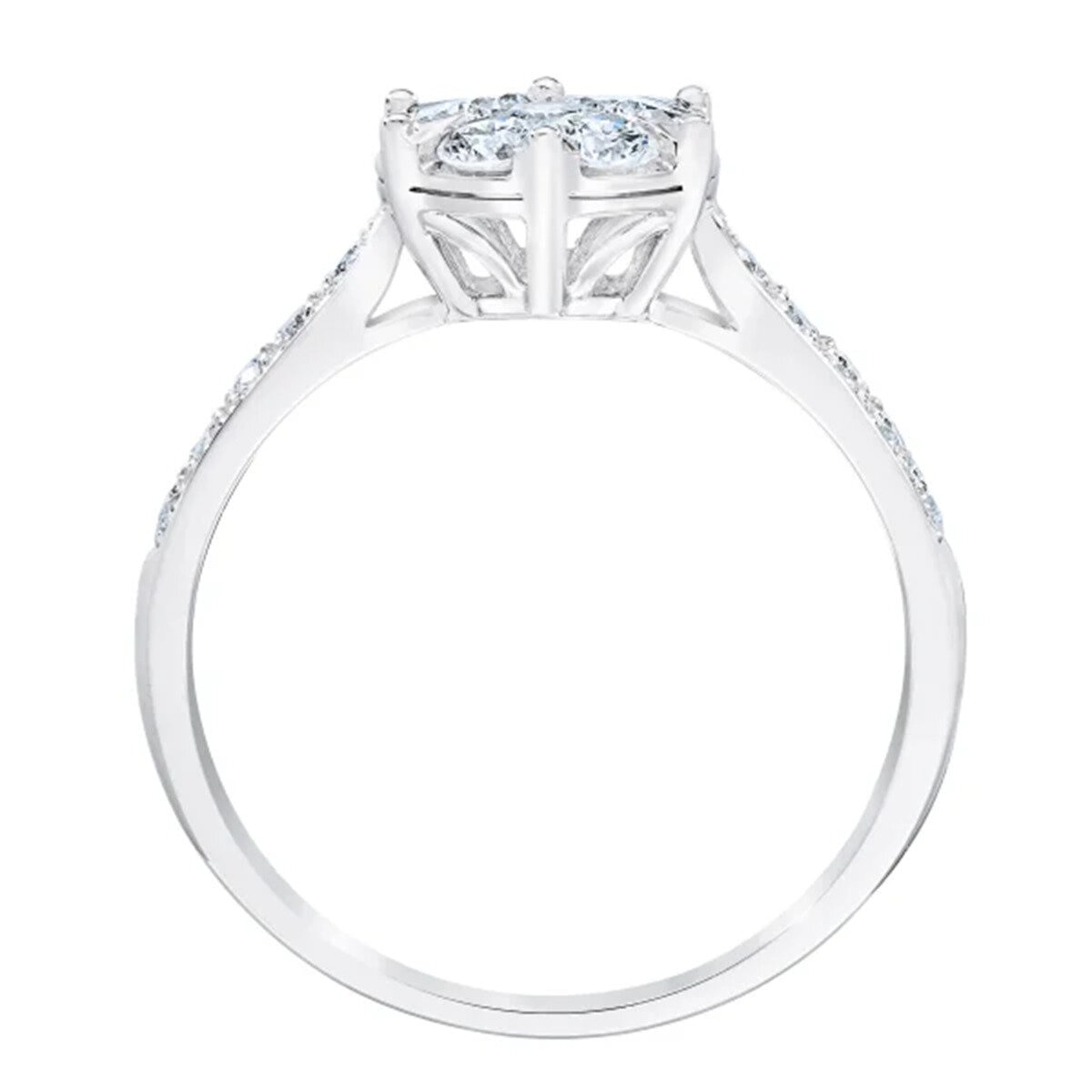 14K ホワイトゴールド 0.75カラット ダイヤモンド リング 14号