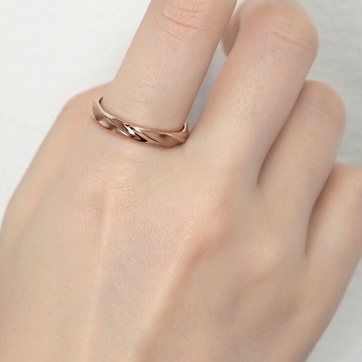 18K ピンクゴールド マリッジリング 3.0mm 3号