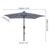 シーズンズセントリー 8ｘ11フィート (2.4 x 3.3m) ガーデンパラソル 高さ調節可能 エビーインク（ネイビー）
