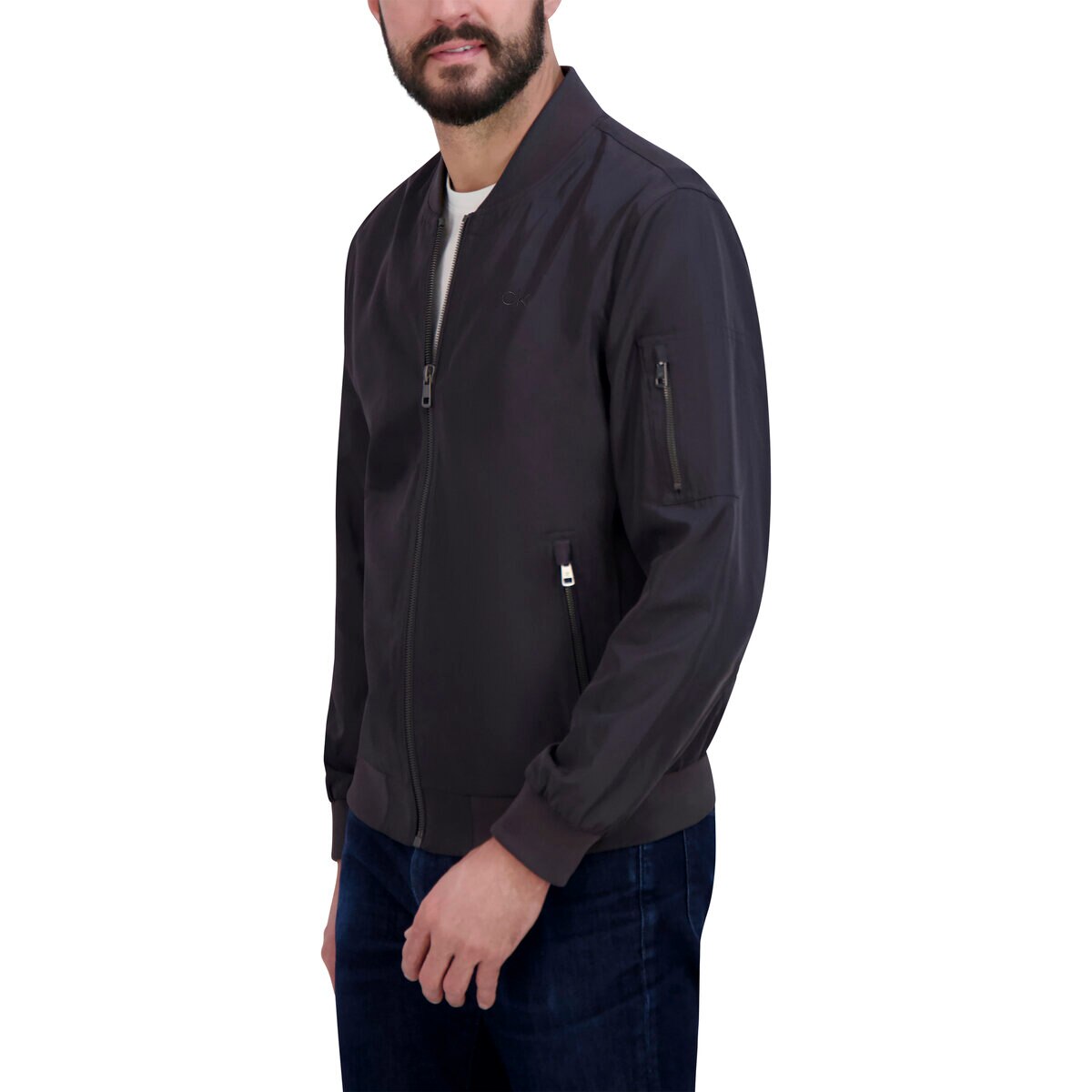 カルバンクライン メンズ フライトジャケット アイアン S