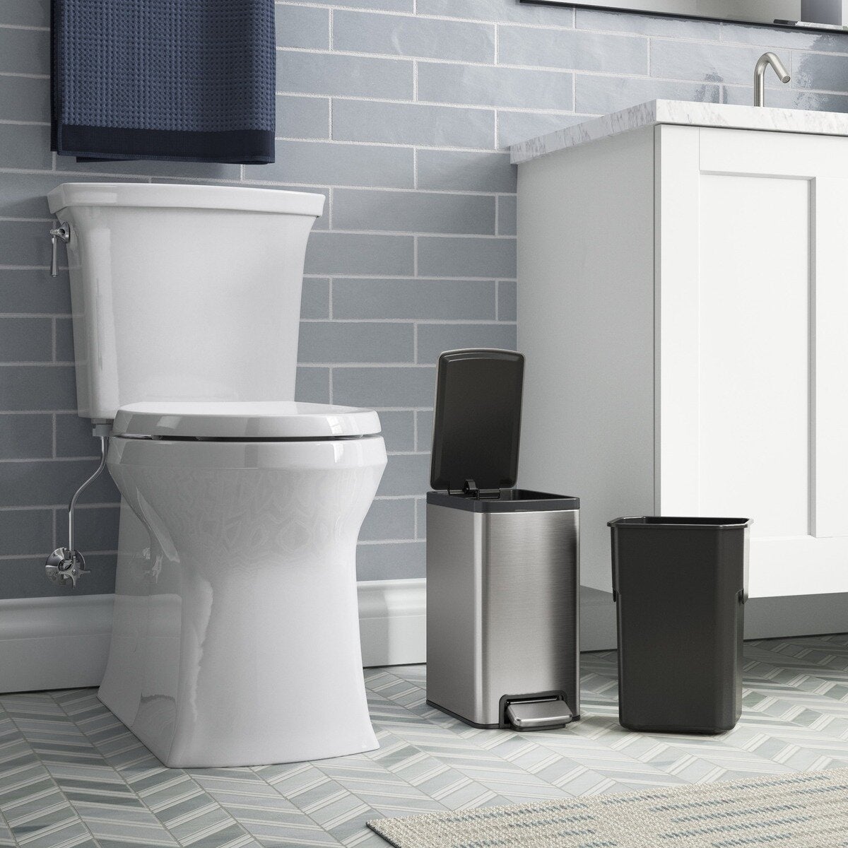 Kohler（コーラー）6リッター ステンレスゴミ箱 ２個セット シルバー
