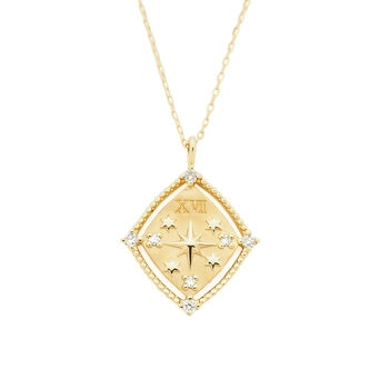 18K イエローゴールドタロットペンダント 「星」