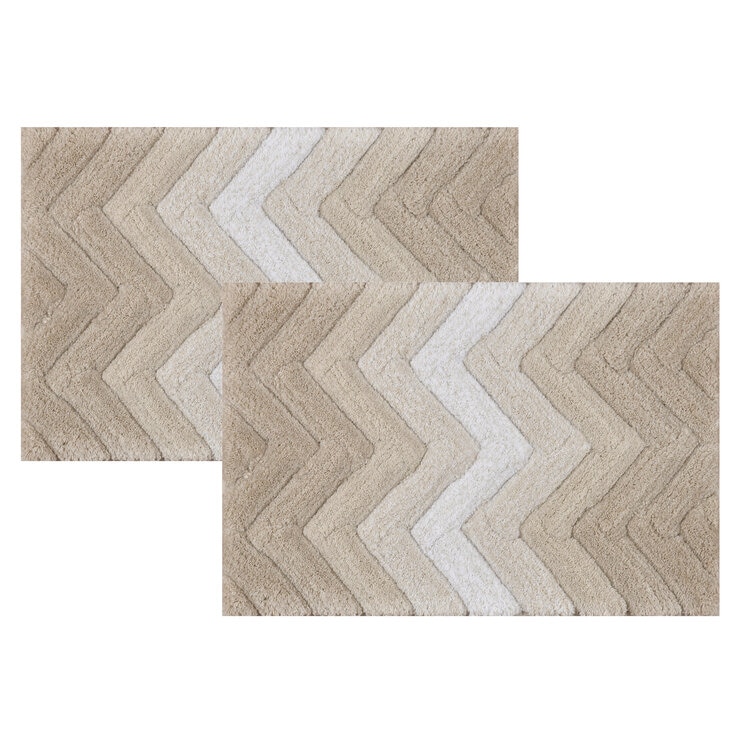 RIVIERA HOME マイクロポリエステル バスマット 40cm x 60cm 2枚組