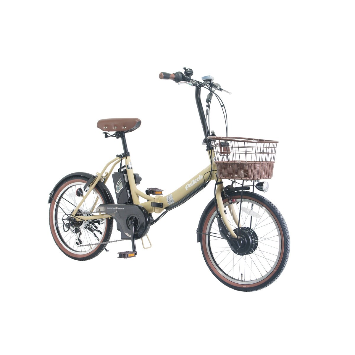 ペルテック 20インチ 折り畳み電動アシスト自転車　TDN-206LD　8Ahバッテリー ミルクコーヒー