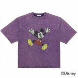 ミッキーマウス メンズ 半袖 Tシャツ パープル S