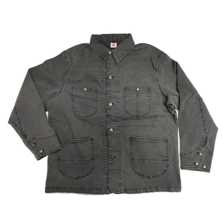 ヘインズ BIG SIZE ストレッチデニムカバーオール / ブラック / 3L ヘインズ BIG SIZE ストレッチデニムカバーオール / ブラック / 3L