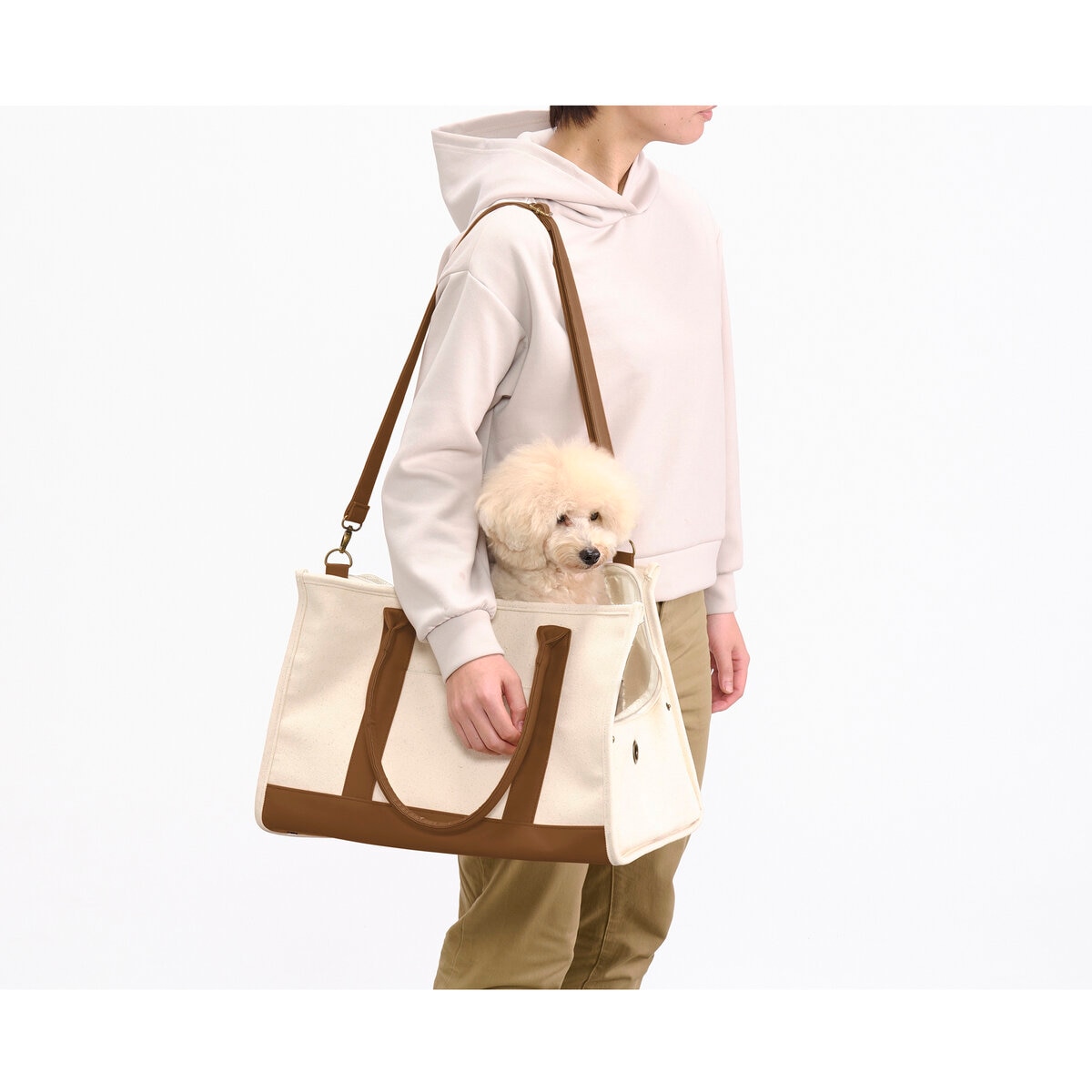 キャンバス トート キャリー L サイズ アイボリー