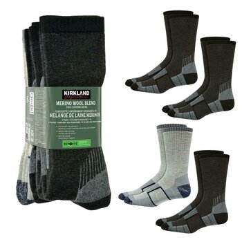 カークランドシグネチャー メンズ メリノウール混 ソックス 4足組