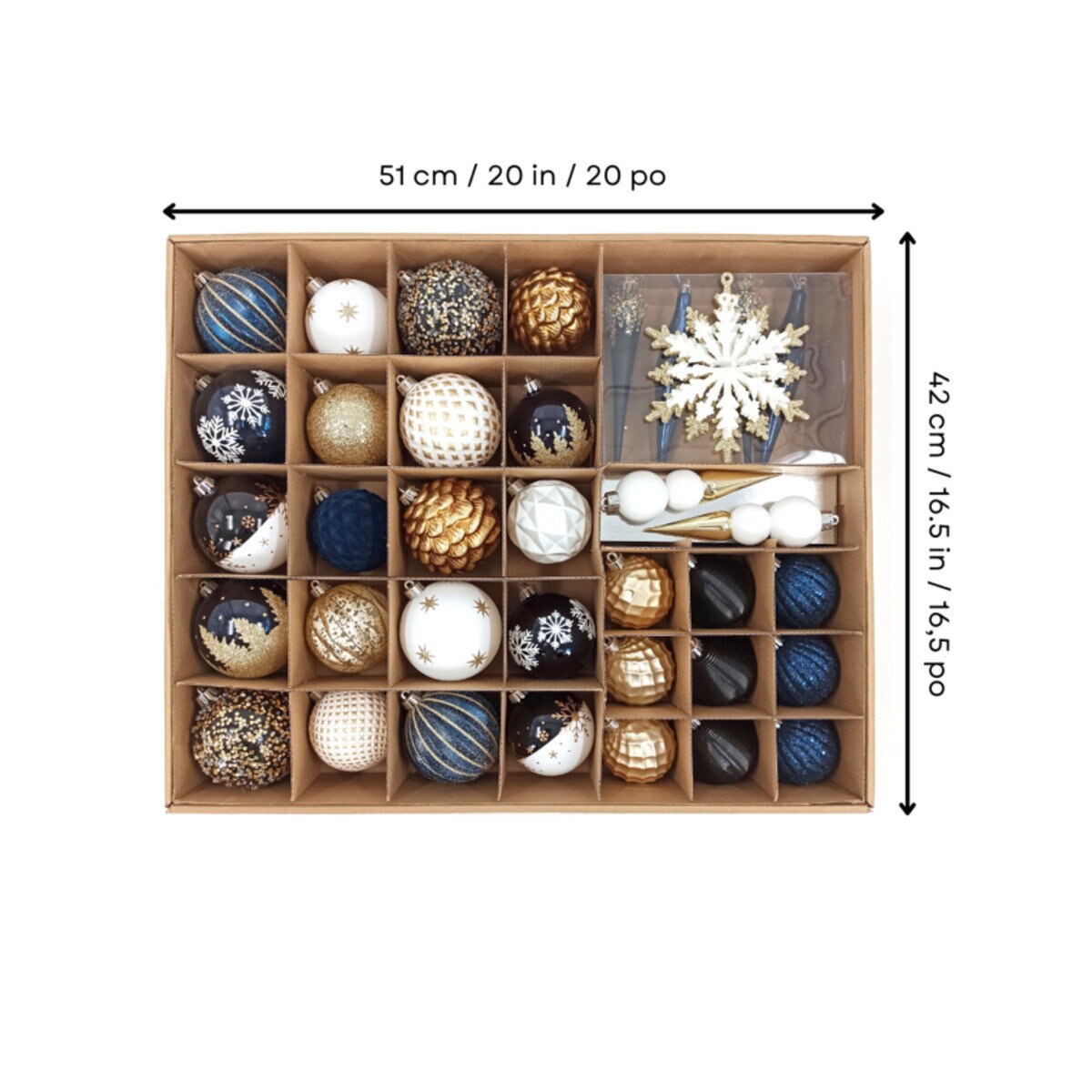 クリスマスオーナメント 78個セット ブルー / ゴールド