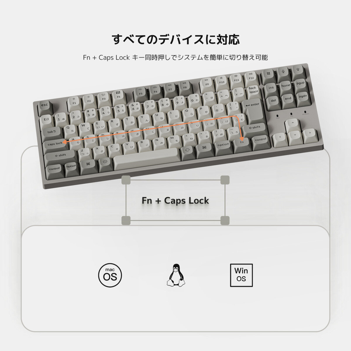 Keychron / C1 Pro 8k QMK/VIA カスタム有線メカニカルキーボード RGB 赤軸 (ホットスワップ) JIS配列