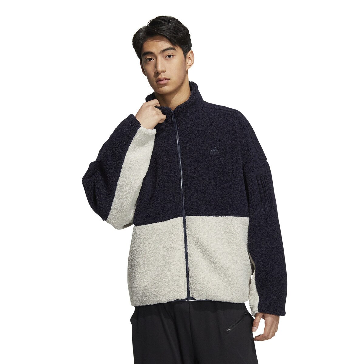 アディダス メンズ ボアジャケット レジェンドインク/アルミナ L