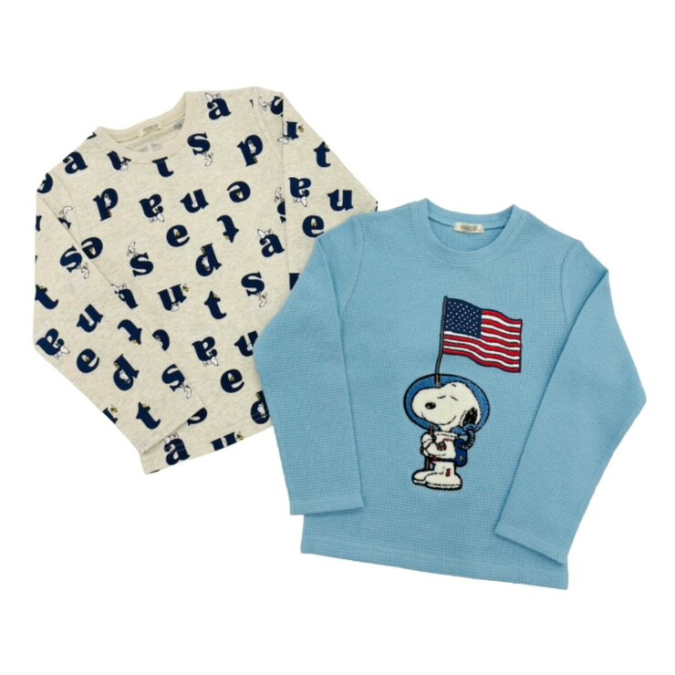 スヌーピー キッズ 長袖 2枚組