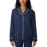 DKNY レディース ノッチカラー長袖パジャマ ネイビードット M