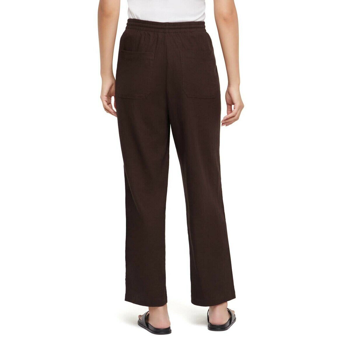 バナナ リパブリック リネン ブレンド パンツ チョコレート ガナッシュ M