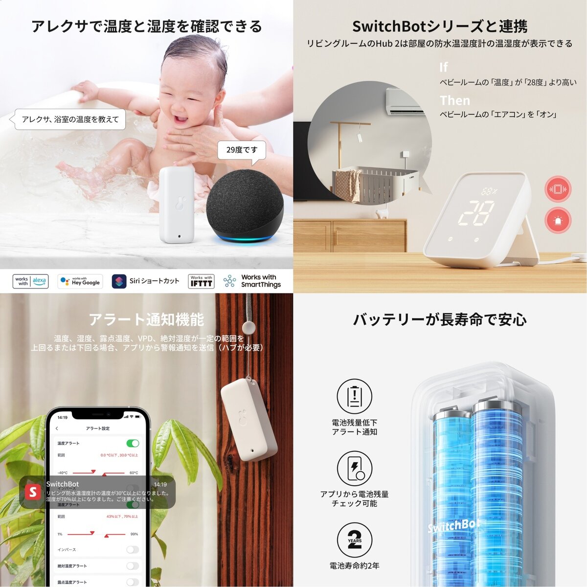 スイッチボット 防水温湿度計 2個セット W3400010