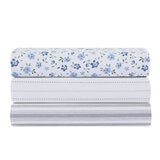 マイクロファイバー シーツセット シングル ダッシュストライブ ブルー/グレー マイクロファイバー シーツセット シングル ダッシュストライブ ブルー/グレー