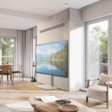 朝日木材加工 壁寄せテレビスタンド WS-BL840-NA ロータイプ ナチュラル木目&ホワイト