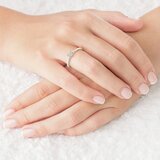 18K ホワイトゴールド 0.14カラット プリンセスカット ダイヤモンドリング