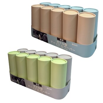 ボトル型 ティッシュ ペーパー 3層50組 x 10本パック