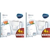 ブリタ ポット型浄水器 アルーナCOOL カートリッジ4個付き×2個セット 浄水部容量1.4L（全容量2.4L）