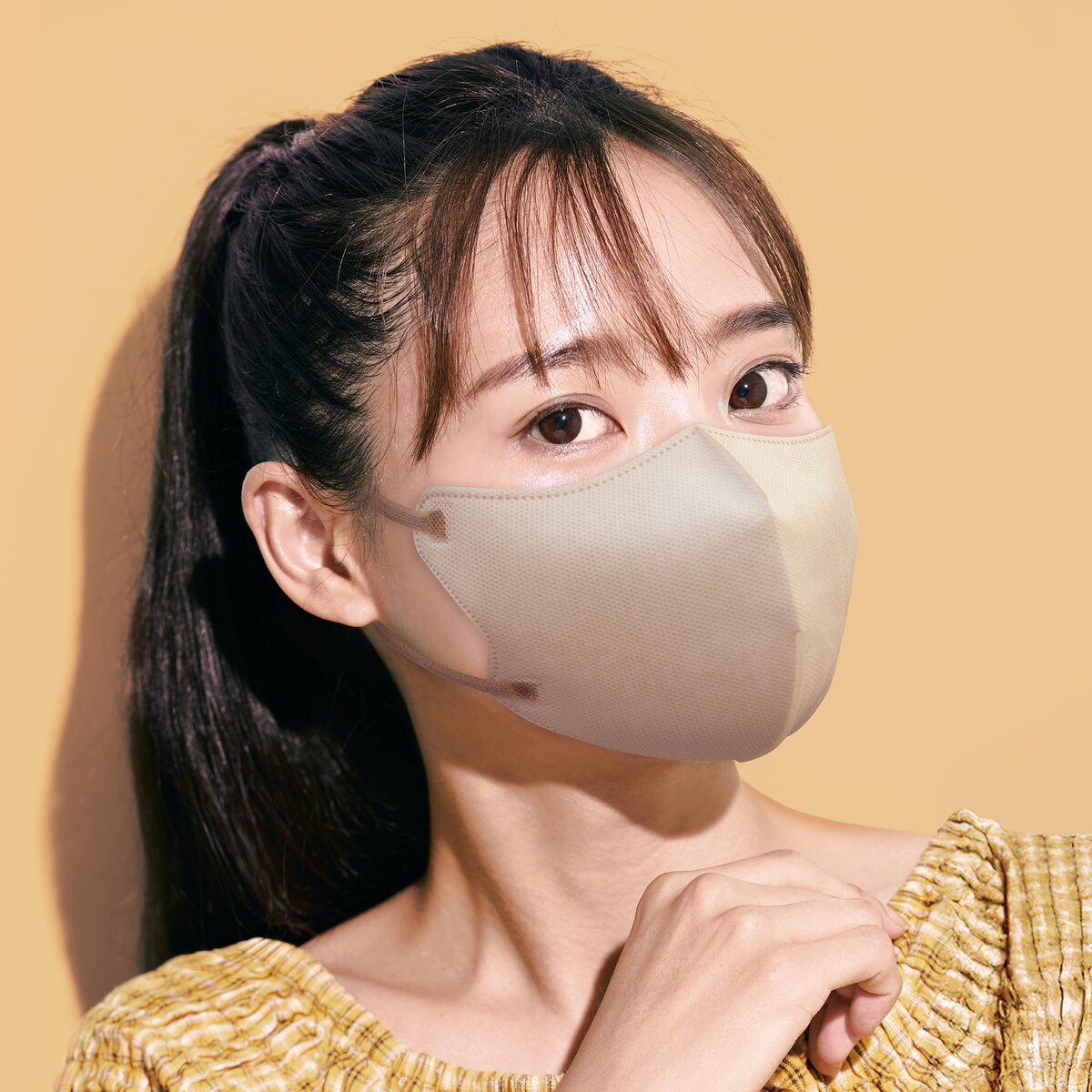 ビースタイル バイカラーマスク サンドベージュ x マロン 80枚