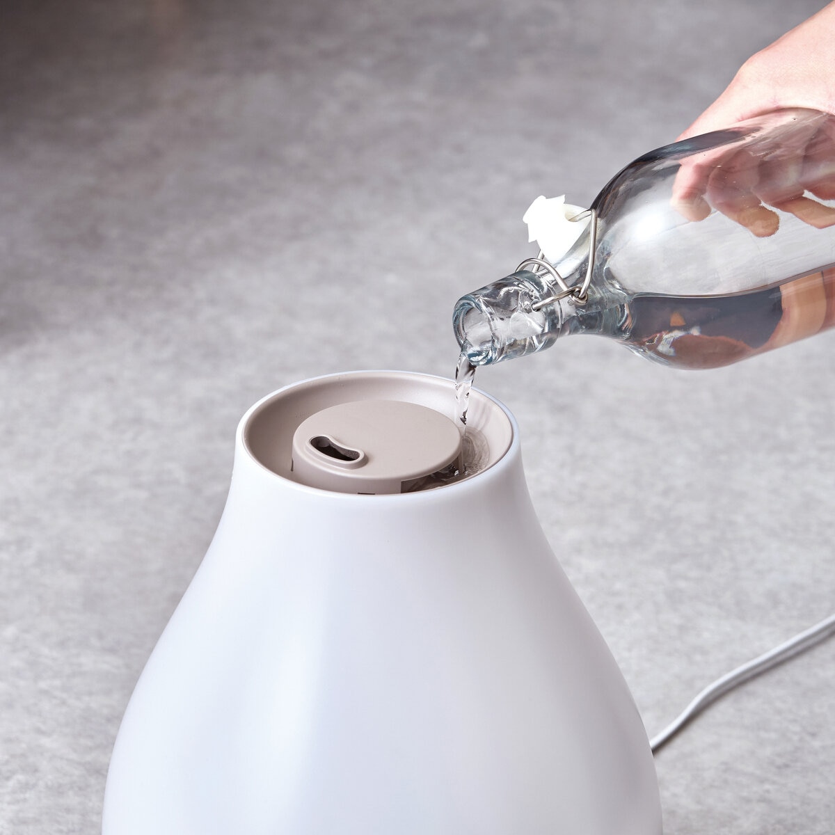 ライフオンプロダクツ 上部給水ハイブリッド加湿器 LCAHF017 モカ