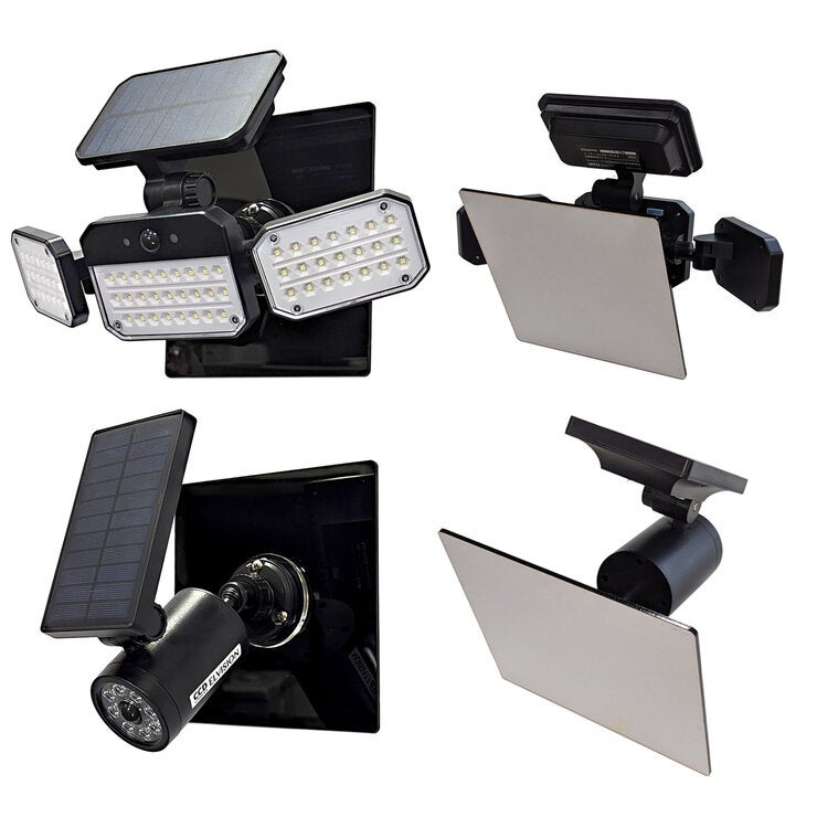 3WAYソーラーセンサーライト貼付けベース付 4台セット EDS07956MA4S 3WAYソーラーセンサーライト貼付けベース付 4台セット EDS07956MA4S