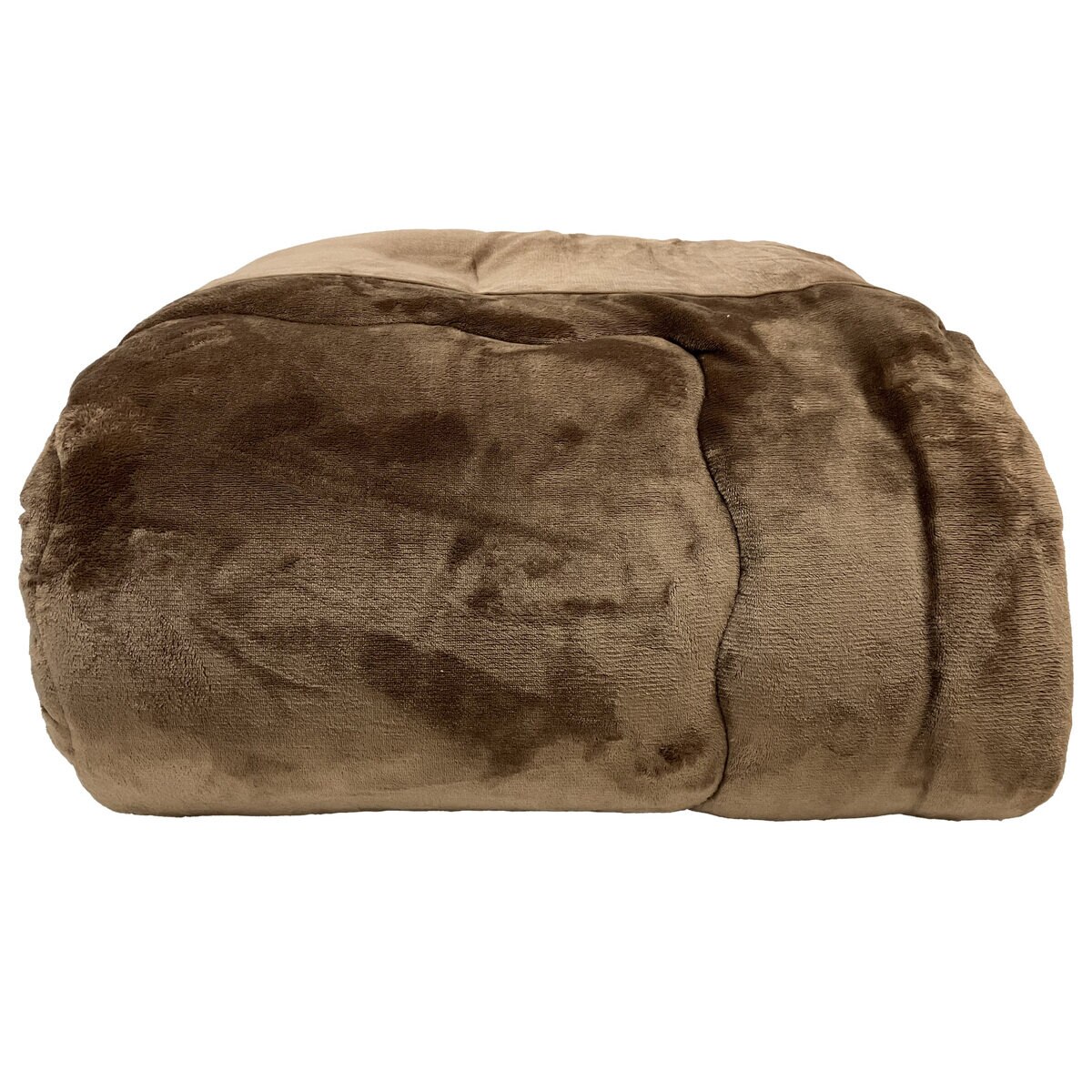 昭和西川 フランネルボア掛け布団 ダブル ブラウン