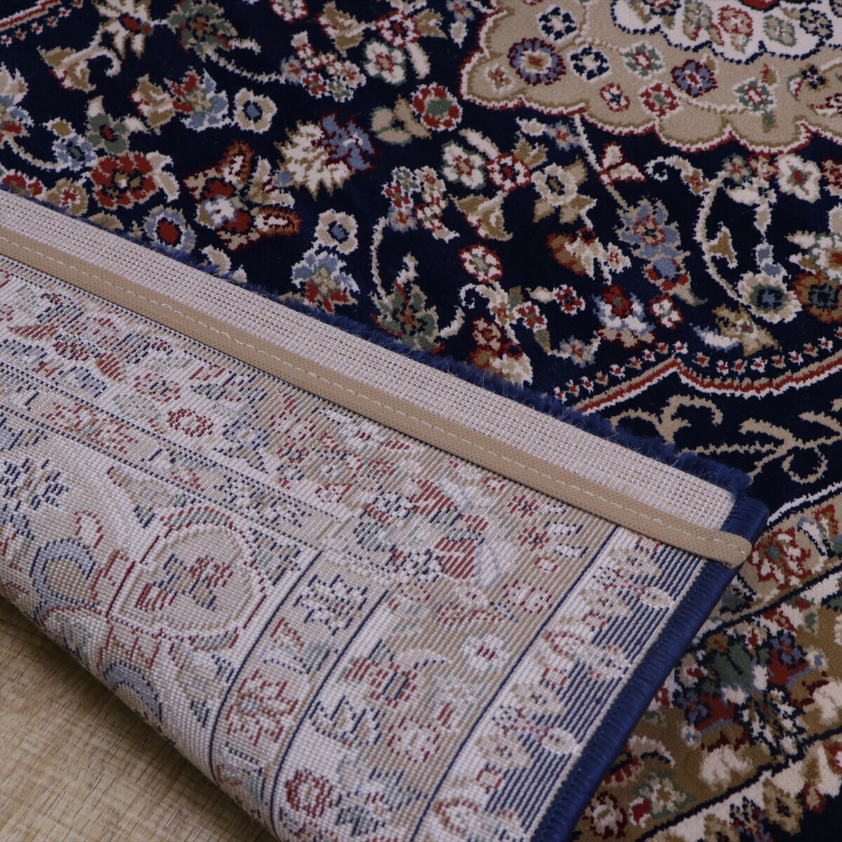 ウィルトン織りマット ベルミラ 60 x 90cm ネイビー