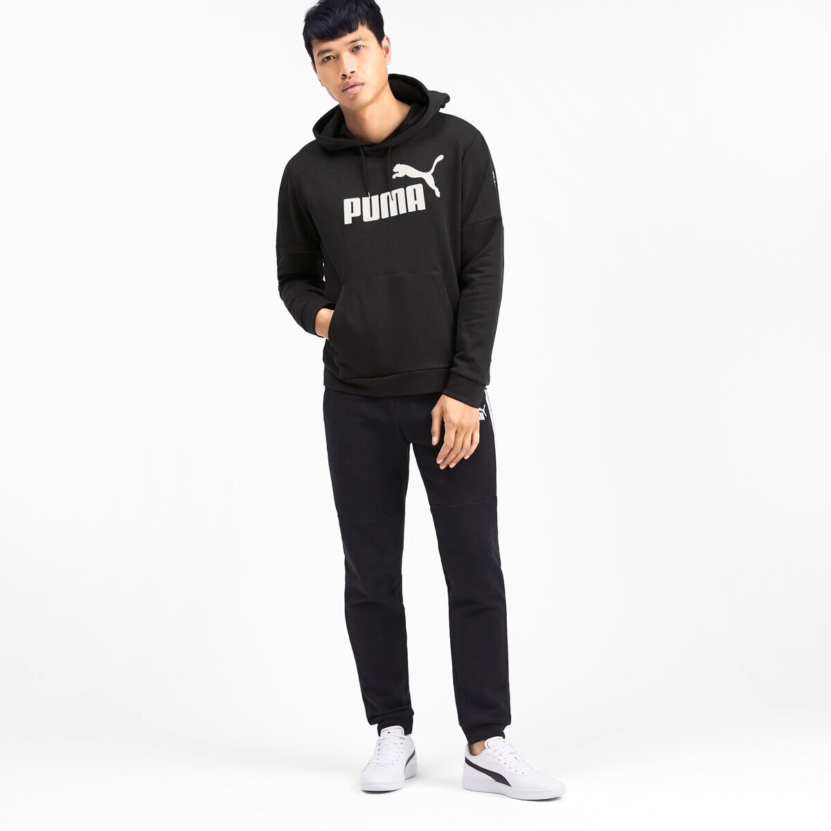Puma メンズアンプリファイドフーディ プーマブラック XL