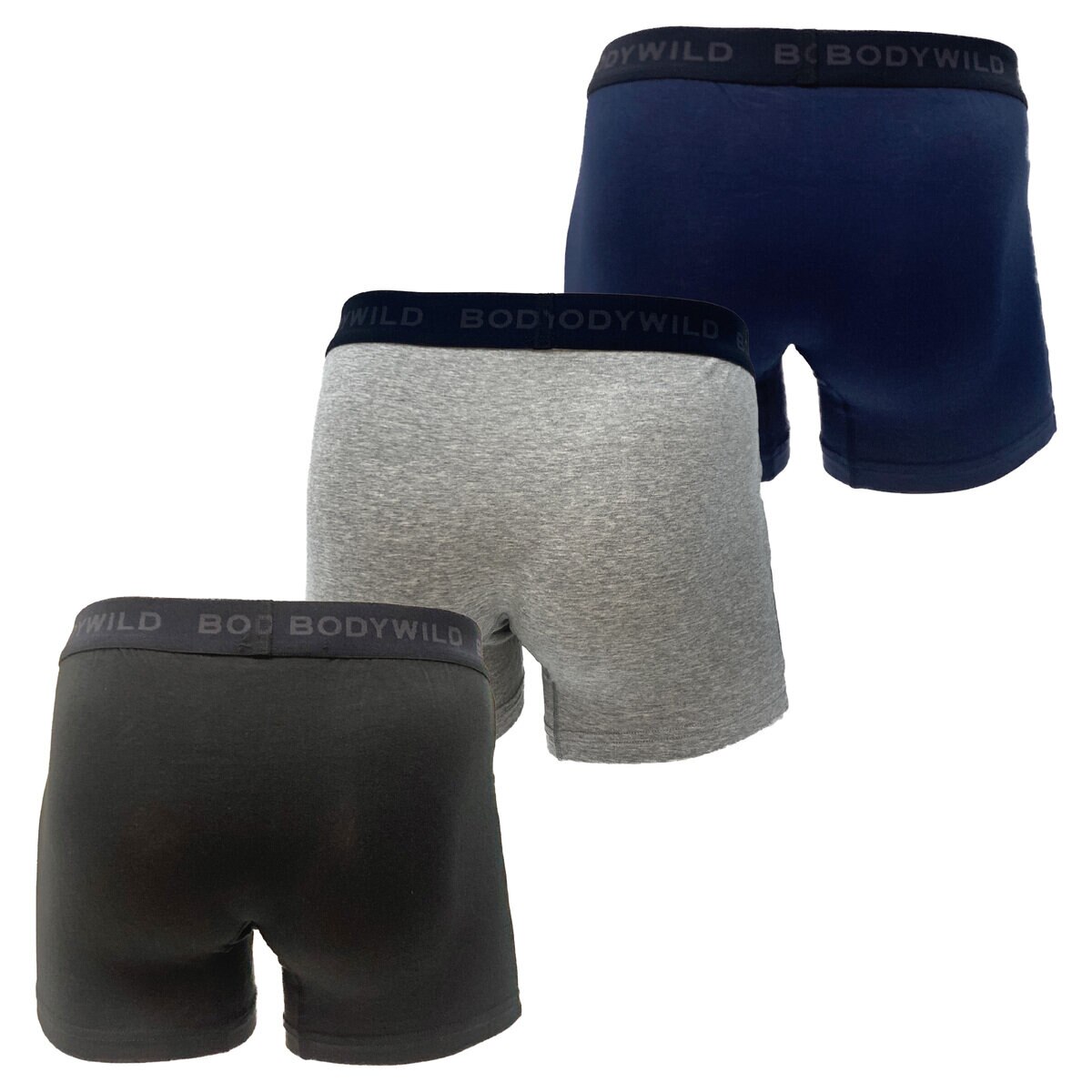 ボディワイルド コットン ボクサー 3枚組 ブラック/ネイビー/グレー M