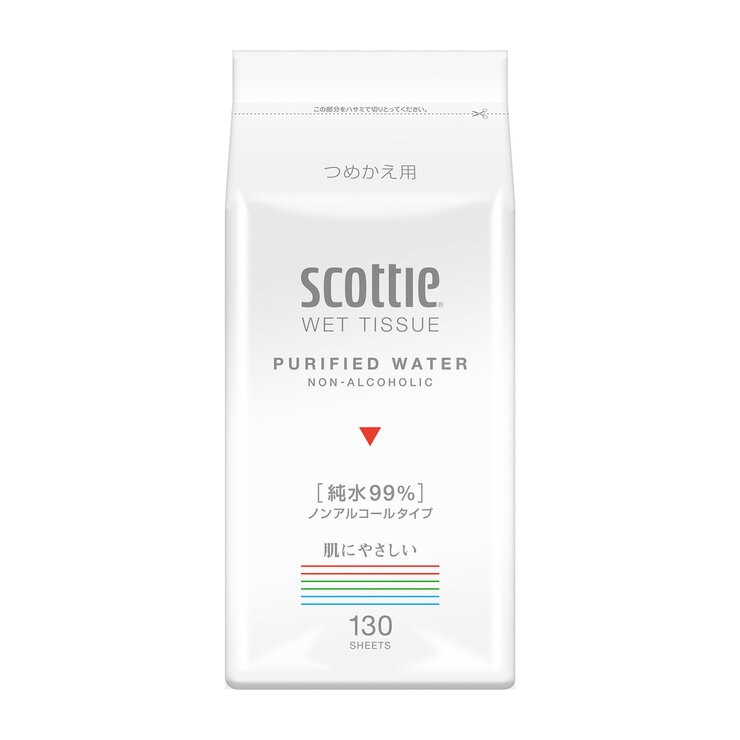 スコッティ ウェットティッシュ 純水99% つめかえ用 130枚X20個 スコッティ ウェットティッシュ 純水99% つめかえ用 130枚X20個