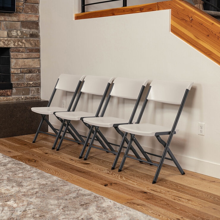 LIFETIME 折り畳み椅子 4脚セット アーモンド