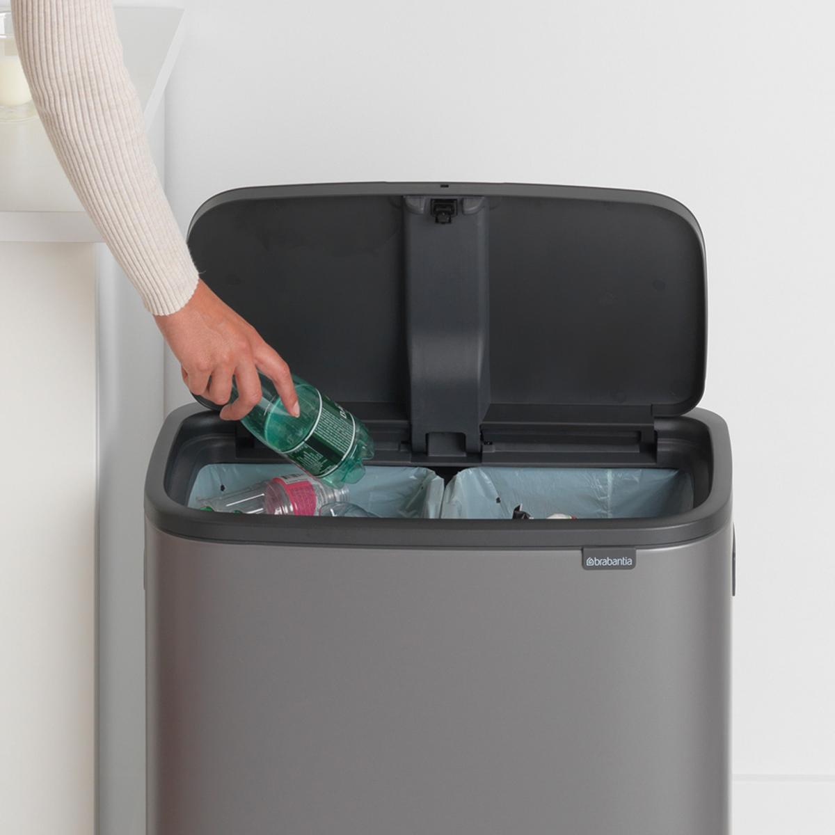 ブラバンシア Boタッチビン 2x30L タッチ式ごみ箱 2分別 プラチナ 221521
